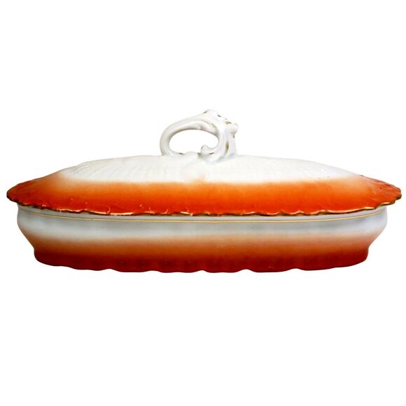 Vintage Luster-Style Covered Vanity Dishes – Rosebud Motif, Hand-Numbered Pair - Picture 10 of 13